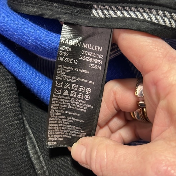 Karen Millen Wrap Front Cape in Black And Gray Merino Wool Blend US8 - Picture 11 of 13